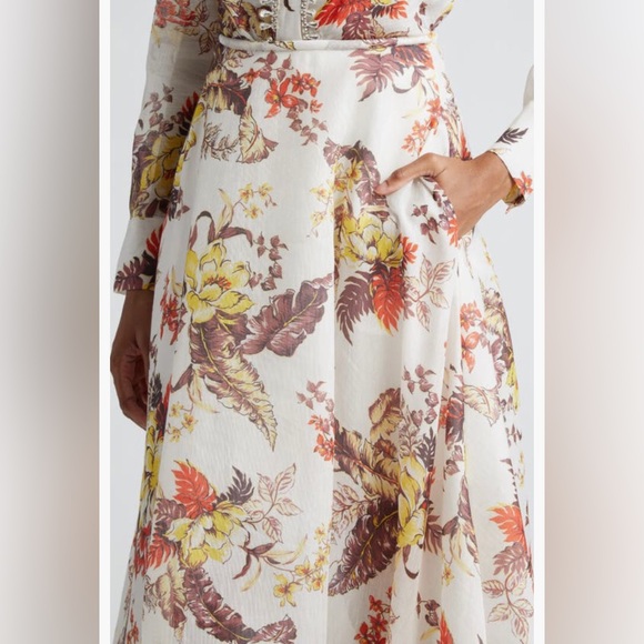 NWT $1150 Zimmermann Matchmaker Floral Print Linen & Silk Maxi Skirt 0P (2P US)! - Picture 6 of 8